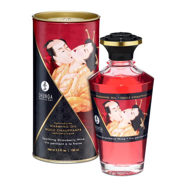 Huile chauffante fraise vin pétillant  comestible 100ml 